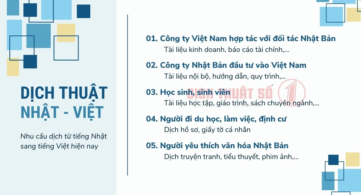 Nhu cầu dịch từ tiếng Nhật sang tiếng Việt hiện nay