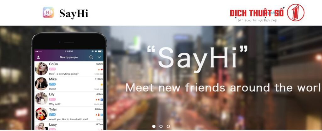 App dịch tiếng Anh sang tiếng Việt SayHi