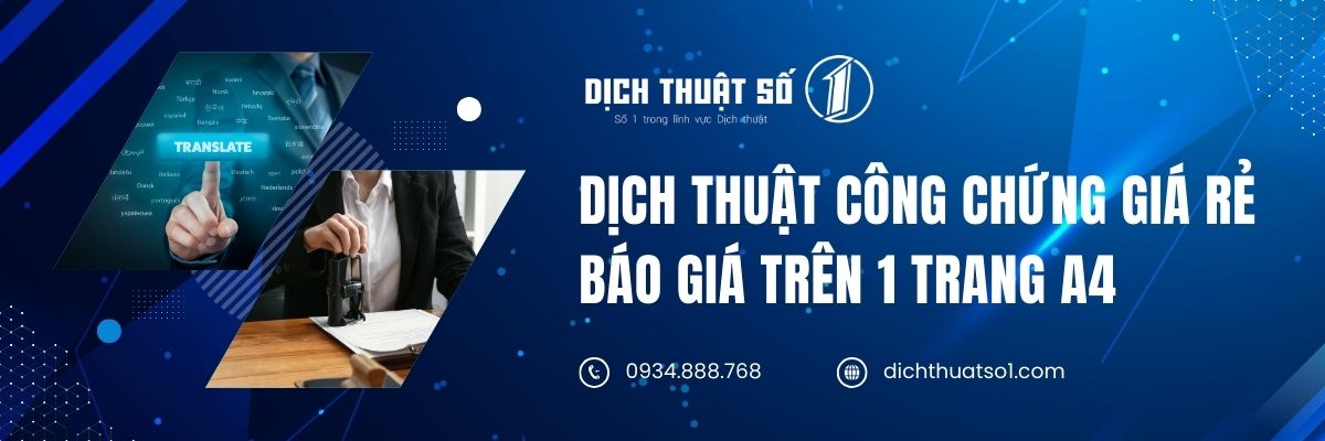 Báo giá dịch thuật công chứng TPHCM trên 1 trang a4