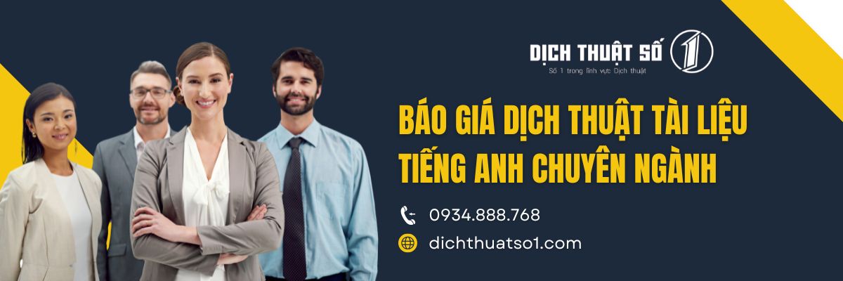 Báo giá dịch thuật tài liệu tiếng Anh chuyên ngành