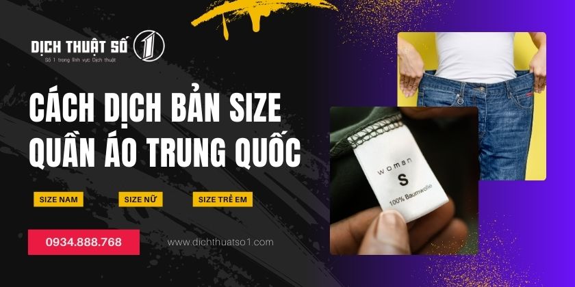 cách dịch bảng size quần áo Trung Quốc