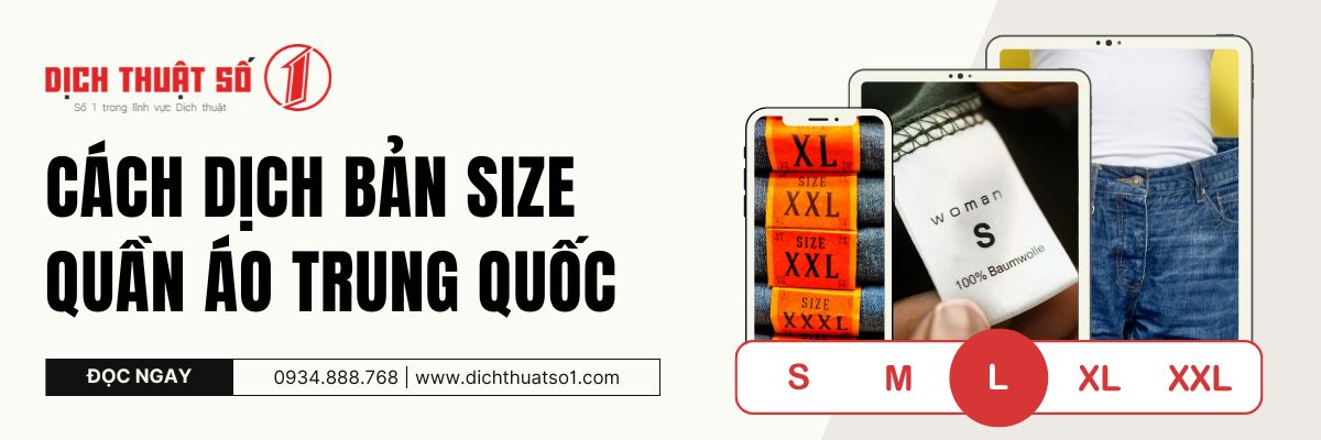 cách dịch bảng size quần áo Trung Quốc