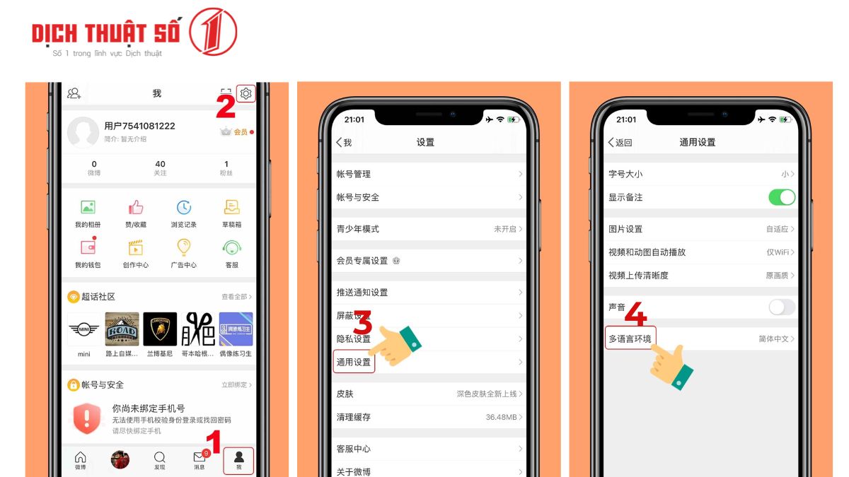 cách dịch tiếng trung trên weibo