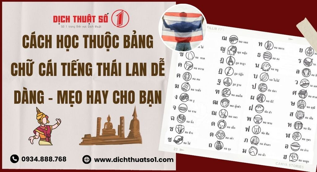 Cách học thuộc bảng chữ cái tiếng Thái Lan dễ dàng - Mẹo hay cho bạn