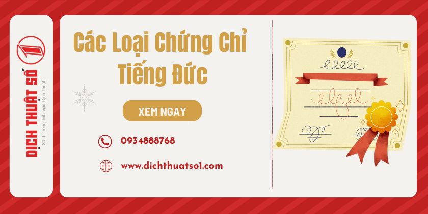 Top 6 loại chứng chỉ tiếng Đức phổ biến nhất ở Việt Nam