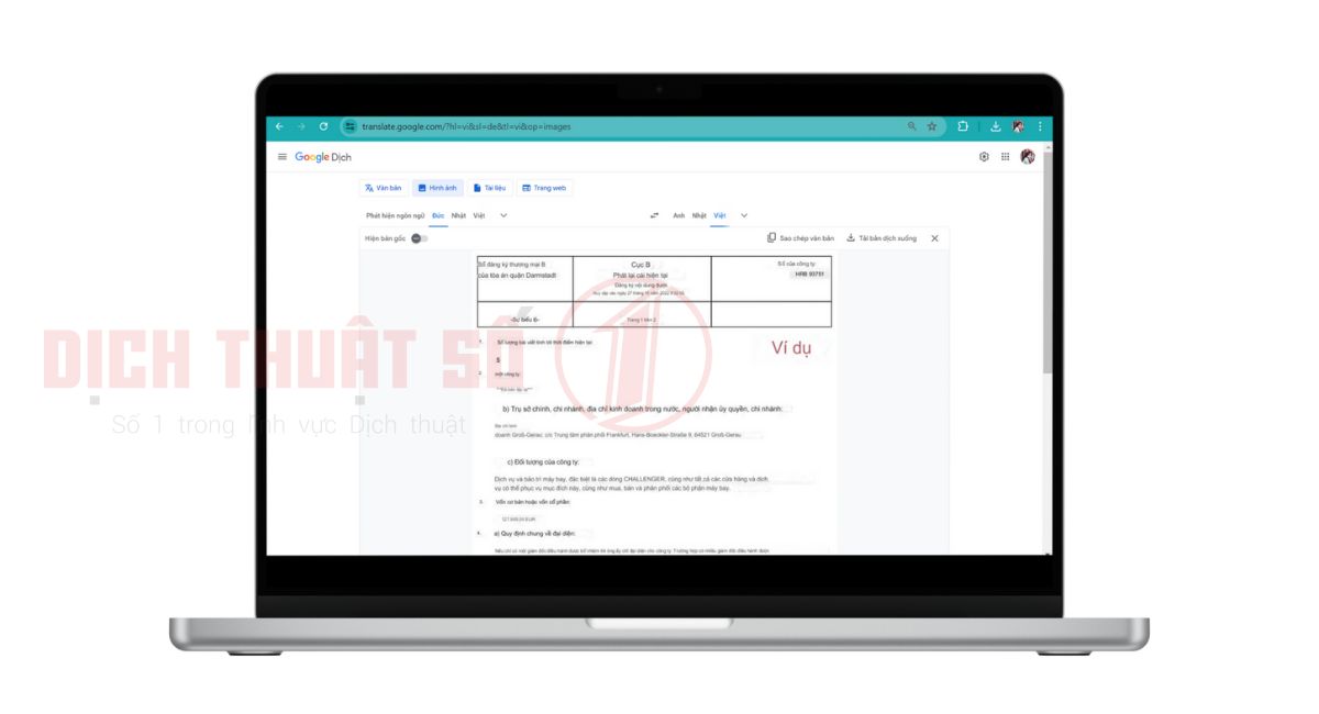 dịch tiếng đức bằng hình ảnh là gì