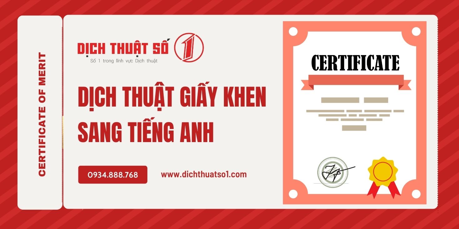 Dịch thuật giấy khen sang tiếng Anh lấy nhanh