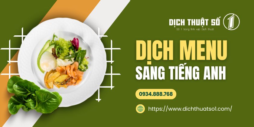 Dịch Menu / Thực đơn sang tiếng Anh uy tín