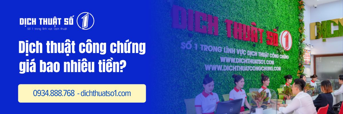 Dịch thuật công chứng giá bao nhiêu tiền?