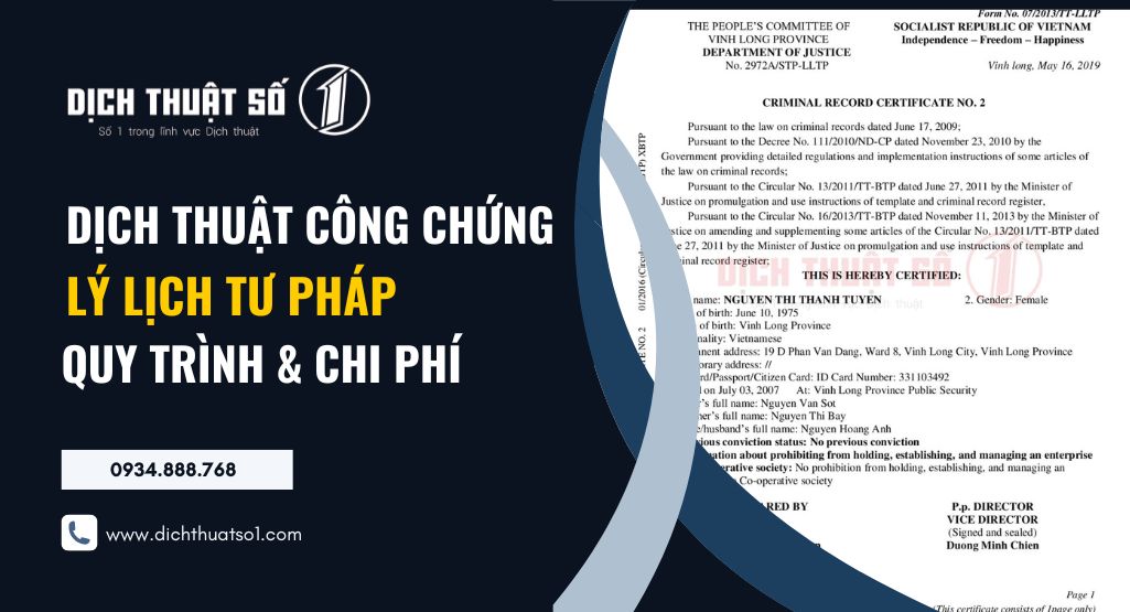 Dịch thuật công chứng lý lịch tư pháp là gì