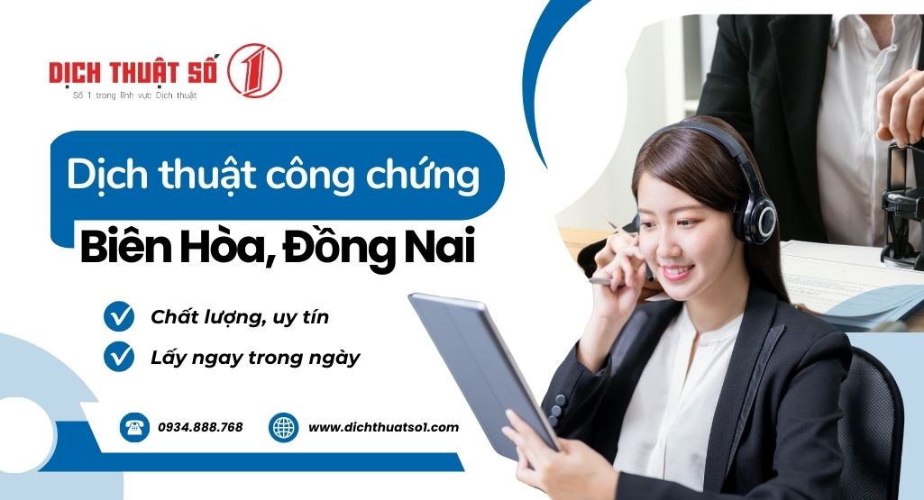 văn phòng dịch thuật công chứng uy tín tại Biên Hòa, Đồng Nai