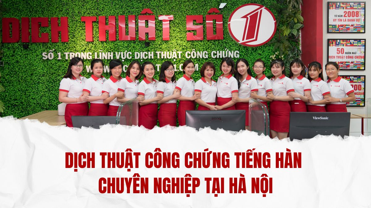 dịch thuật công chứng tiếng hàn tại hà nội