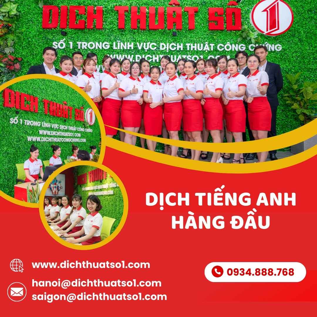 Dịch vụ Dịch thuật tiếng Anh chính xác, lấy nhanh