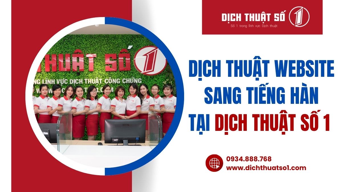 Dịch thuật website sang tiếng Hàn