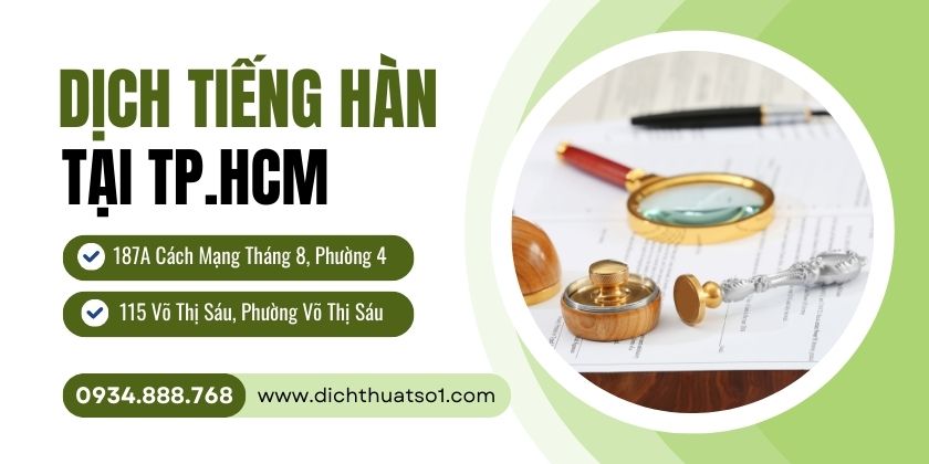 Dịch thuật công chứng tiếng Hàn tại Tp.HCM