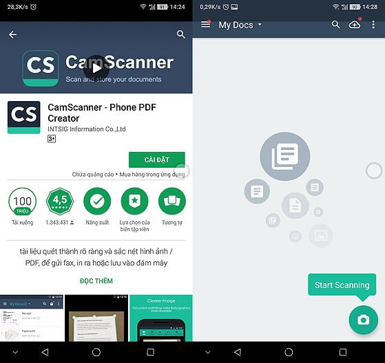 App scan văn bản cho CamScanner