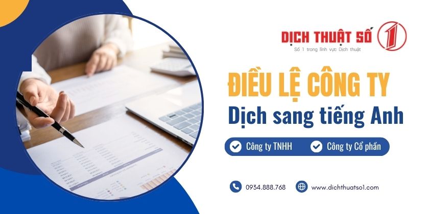 Mẫu dịch điều lệ công ty tiếng Anh