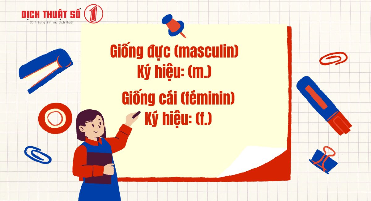 giống đực và giống cái trong tiếng pháp