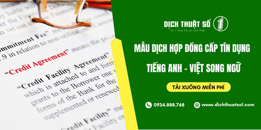 Hợp Đồng Cấp Tín Dụng Tiếng Anh 