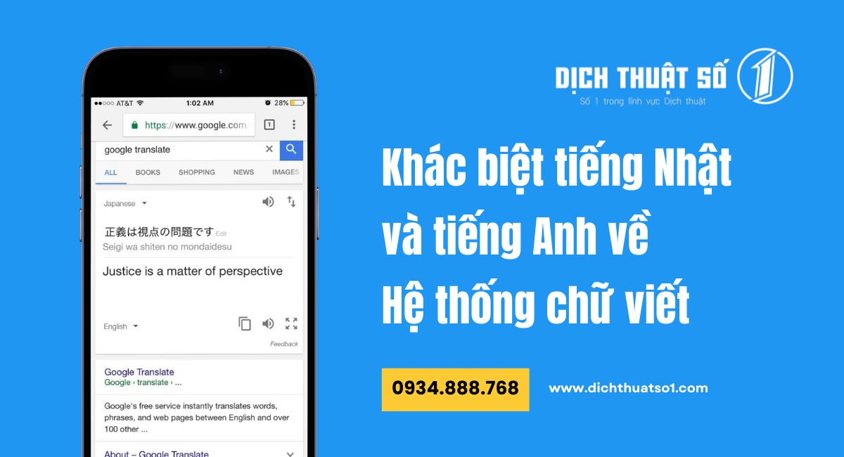 Dịch tiếng Nhật sang tiếng Anh - Khác biệt về hệ thống chữ viết