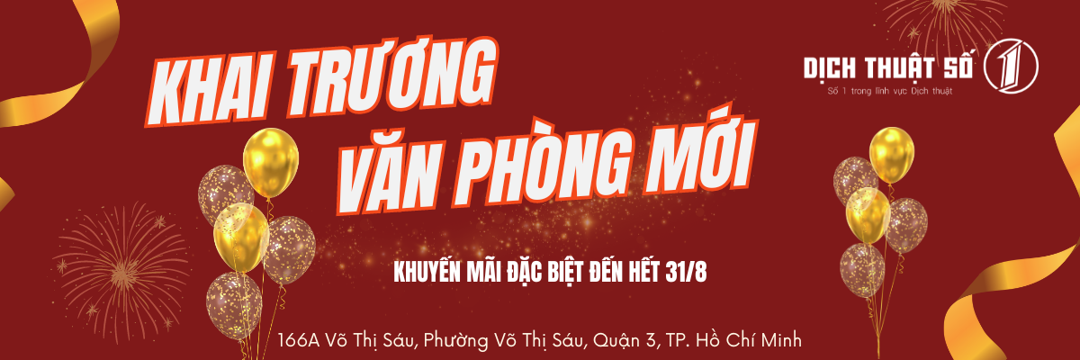 Khai trương chi nhánh dịch thuật - 166A Võ Thị Sáu, Quận 3, TP. HCM