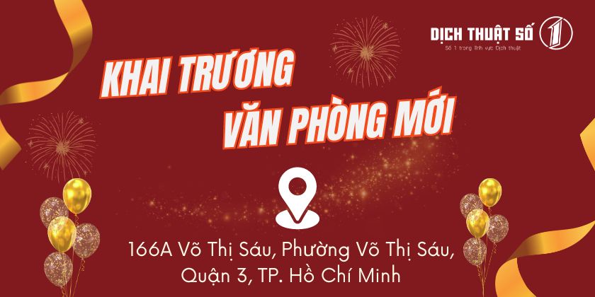 Khai trương chi nhánh dịch thuật - 166A Võ Thị Sáu, Quận 3, TP. HCM