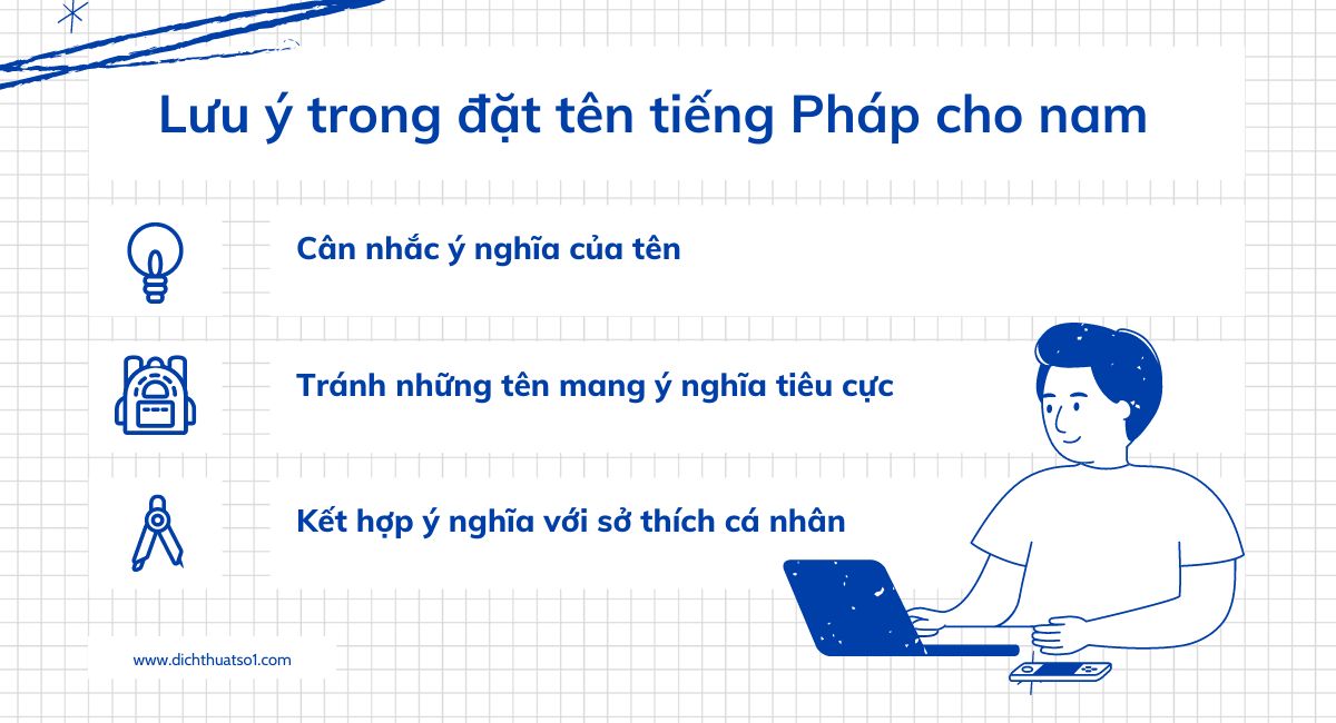 Những lưu ý khi đặt tên tiếng Pháp cho nam