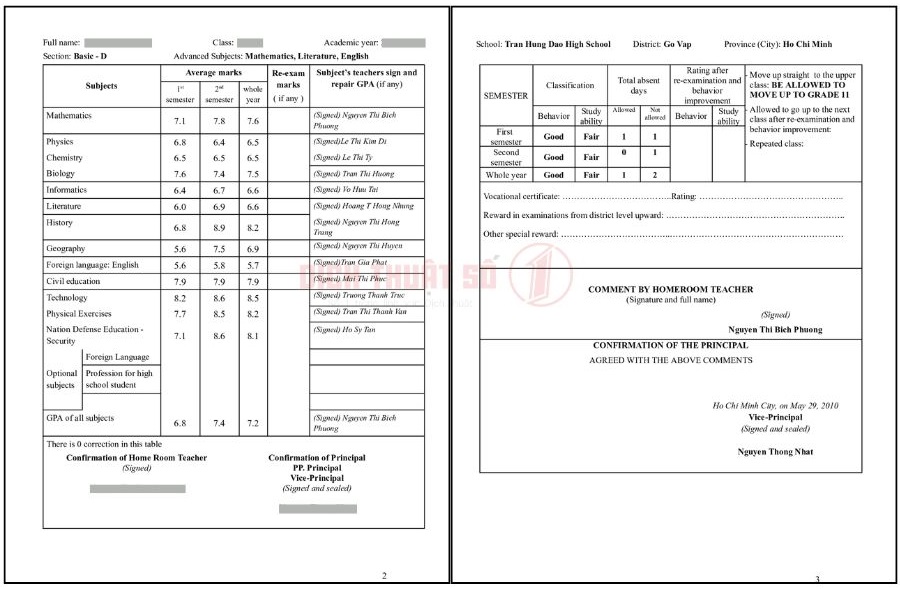 Dịch thuật học bạ cấp 3 để làm gì? giá bao nhiêu?