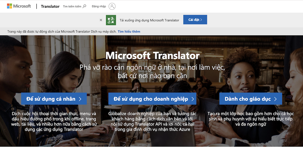Phần mềm dịch tiếng Nhật chuẩn - Microsoft Translator