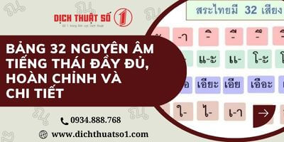 Tiếng Thái có bao nhiêu nguyên âm? - Bảng nguyên âm tiếng Thái đầy đủ