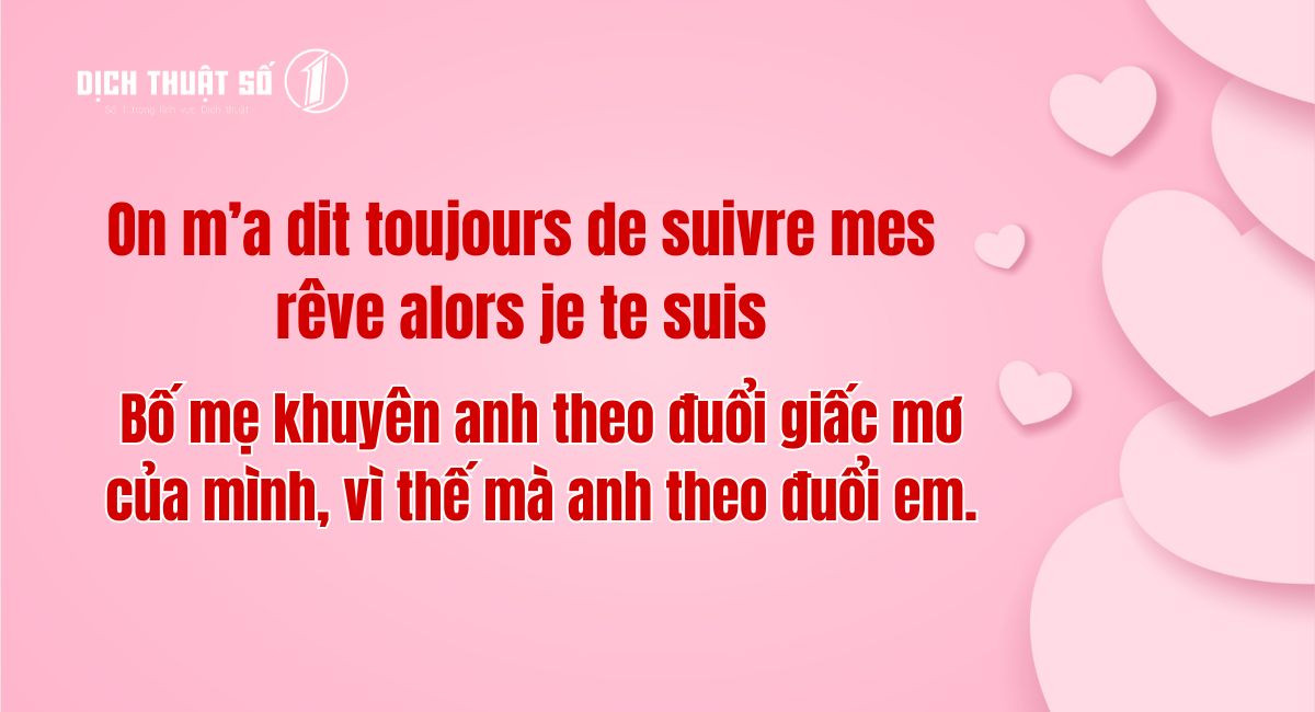 những câu nói tiếng Pháp hay về tình yêu