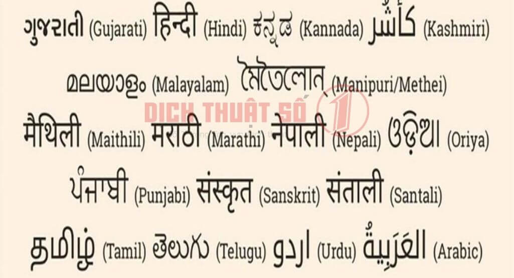 Hindi và một số tiếng khác sử dụng bảng chữ cái Devanagari