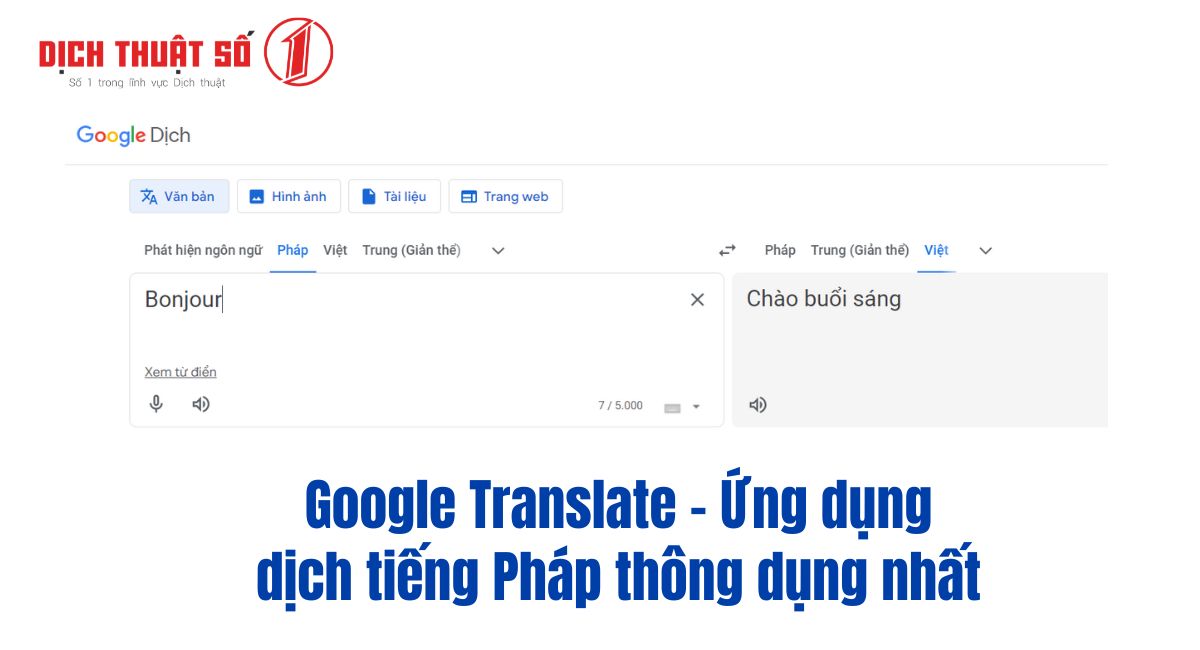 ứng dụng dịch tiếng Pháp