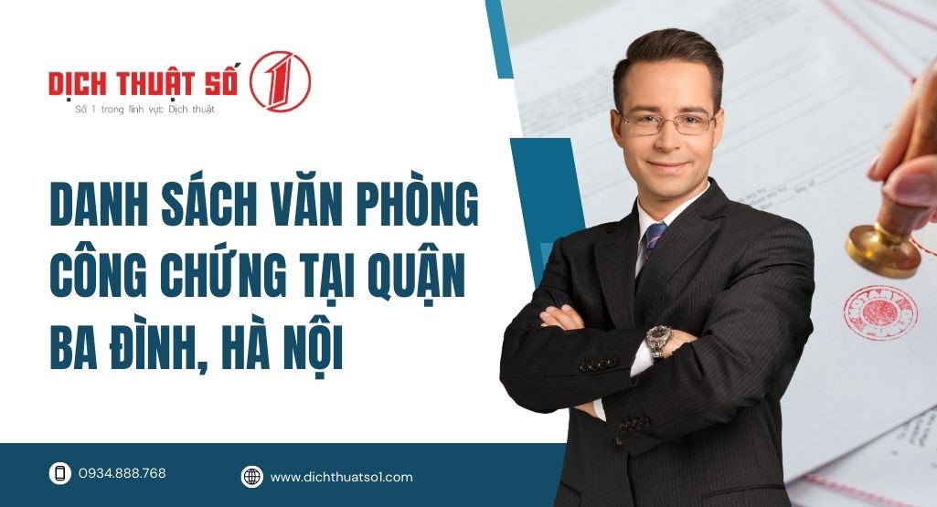 Danh sách văn phòng công chứng tại quận Ba Đình, Hà Nội