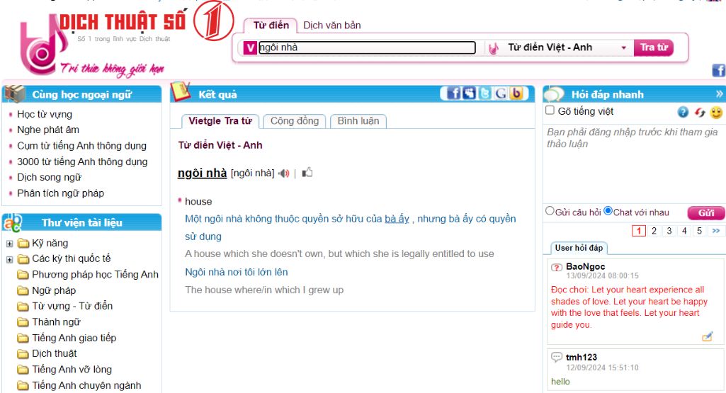 trang web dịch tiếng việt sang tiếng anh nhanh chóng Tratu.coviet.vn