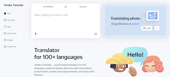 Yandex Translate: công cụ dịch hỗ trợ tiếng Việt