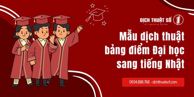 Bản dịch bảng điểm sang tiếng Nhật trọn gói