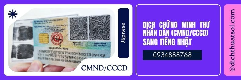 Dịch chứng minh thư nhân dân sang tiếng Nhật