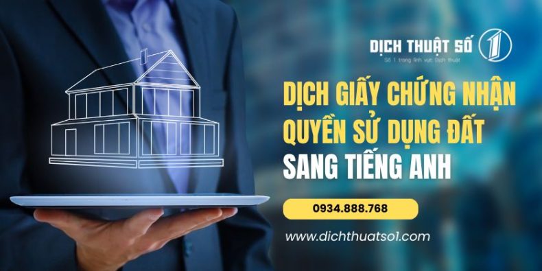 Dịch tiếng Anh giấy chứng nhận quyền sử dụng đất, sổ đỏ