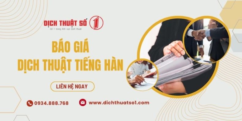 Giá Dịch Thuật Tiếng Hàn