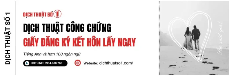 Dịch Thuật Công Chứng Giấy Đăng Ký Kết Hôn Lấy Ngay