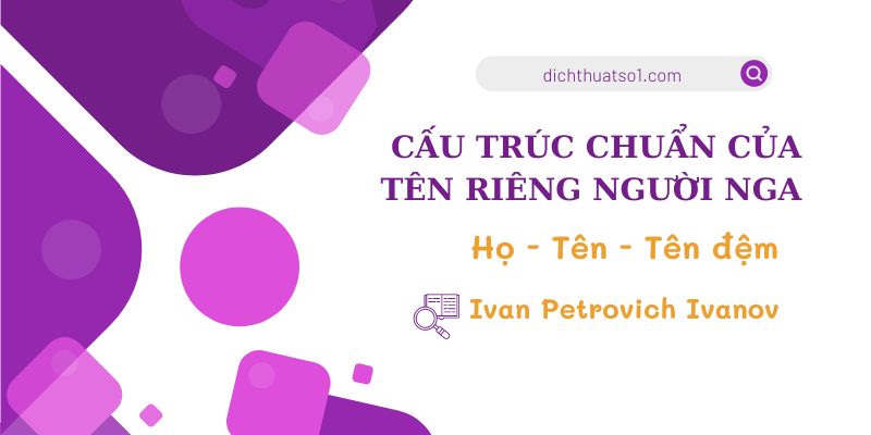 Cấu trúc chuẩn của tên riêng người Nga