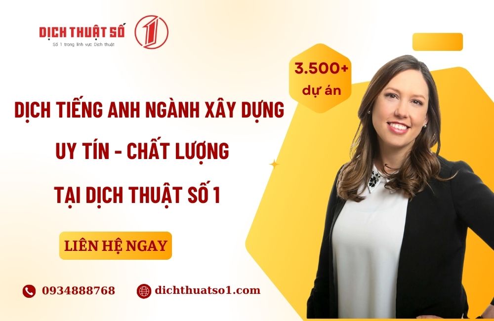 dịch tiếng anh ngành xây dựng